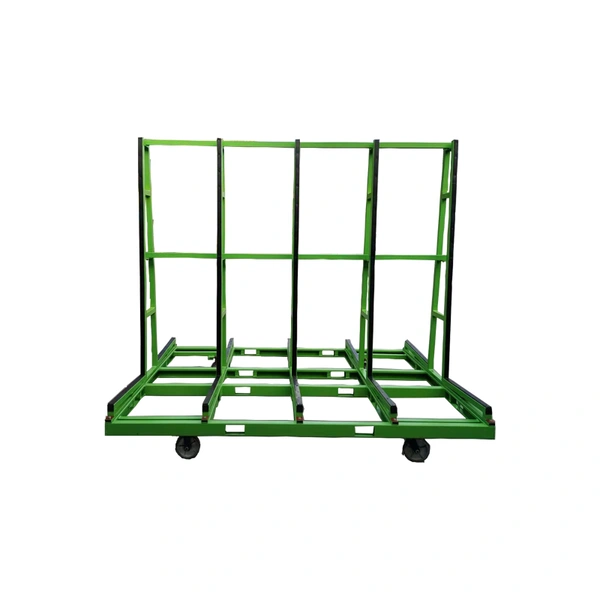Customized A Frame Four Wheel Glass Rack Trolley Manufacturer-BLUETEK