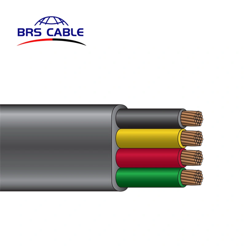 Cable de bomba sumergible plano de 4 núcleos