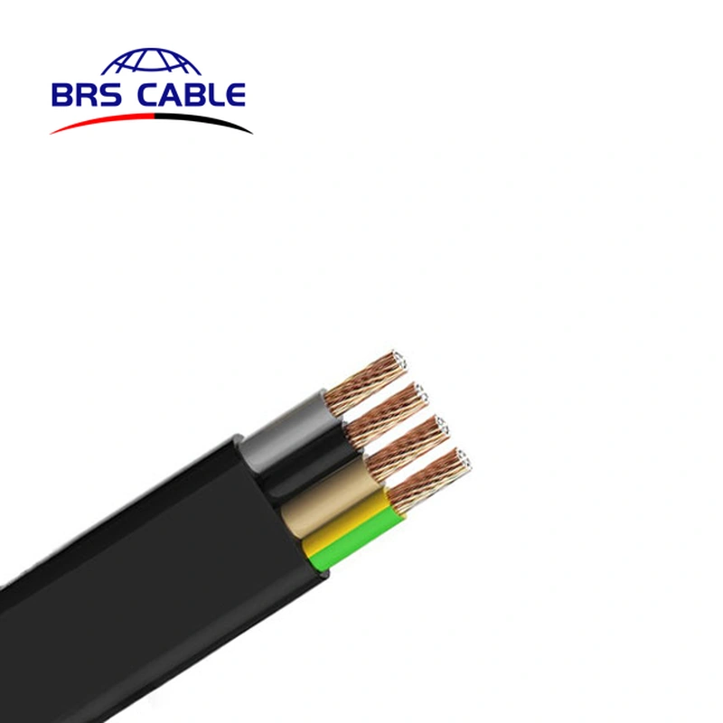 Cable de bomba sumergible plano de 4 núcleos