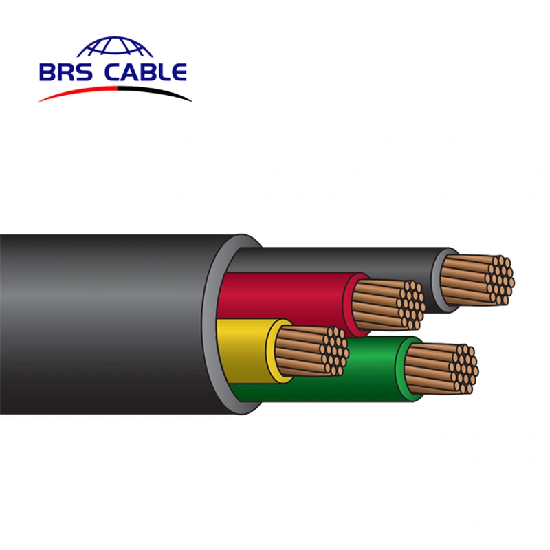 Cable de bomba sumergible redondo de 4 núcleos