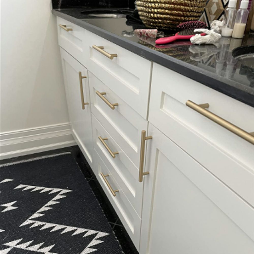 Euro Style Solid Brass Cabinet Pulls for Cabinet Drawer Dresser Chest And Wardrobe