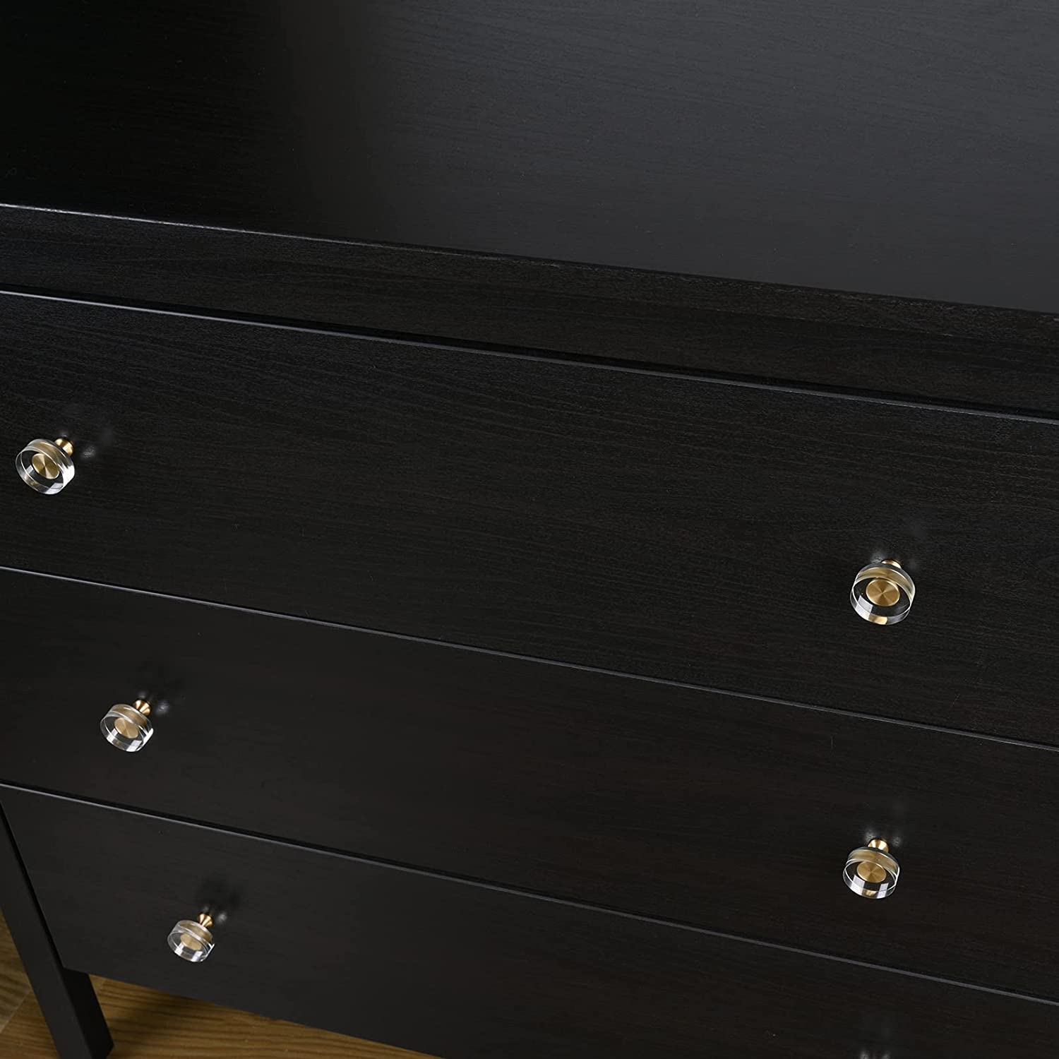 Replace old knobs with QogriSun Glass knobs that a Gorgeous Glass & Brushed Brass! Goes perfect with an IKEA kitchen cabinet or drawer.