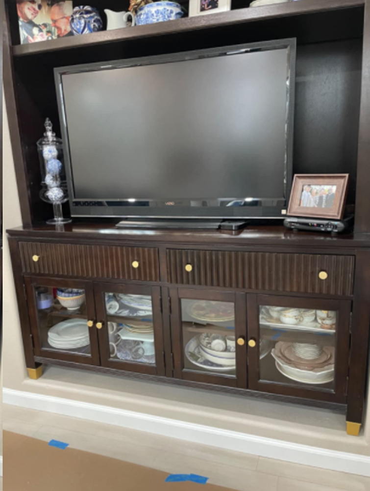 Used these high-end brass knobs to replace old hardware on a tv stand that makes they are more life and beautiful look.