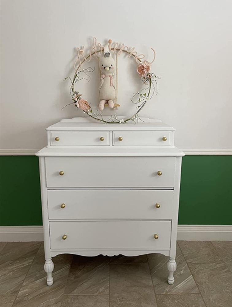 Remodel this dresser with the brass ball knobs just to give it the perfect finishing touches, moreover make the space more warm and modern.