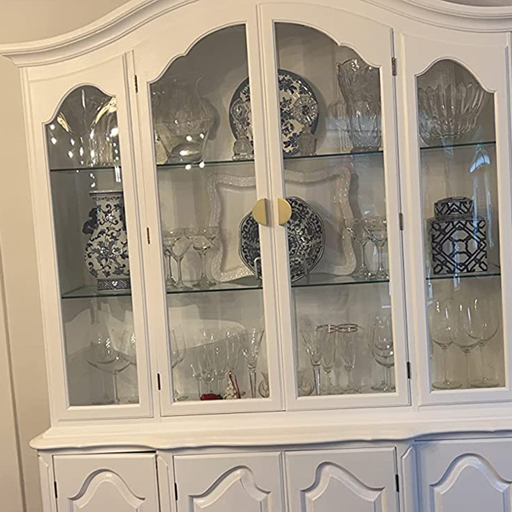 Revamped some old furniture and brought it back into style with these beauty's luxury brass half moon pulls.