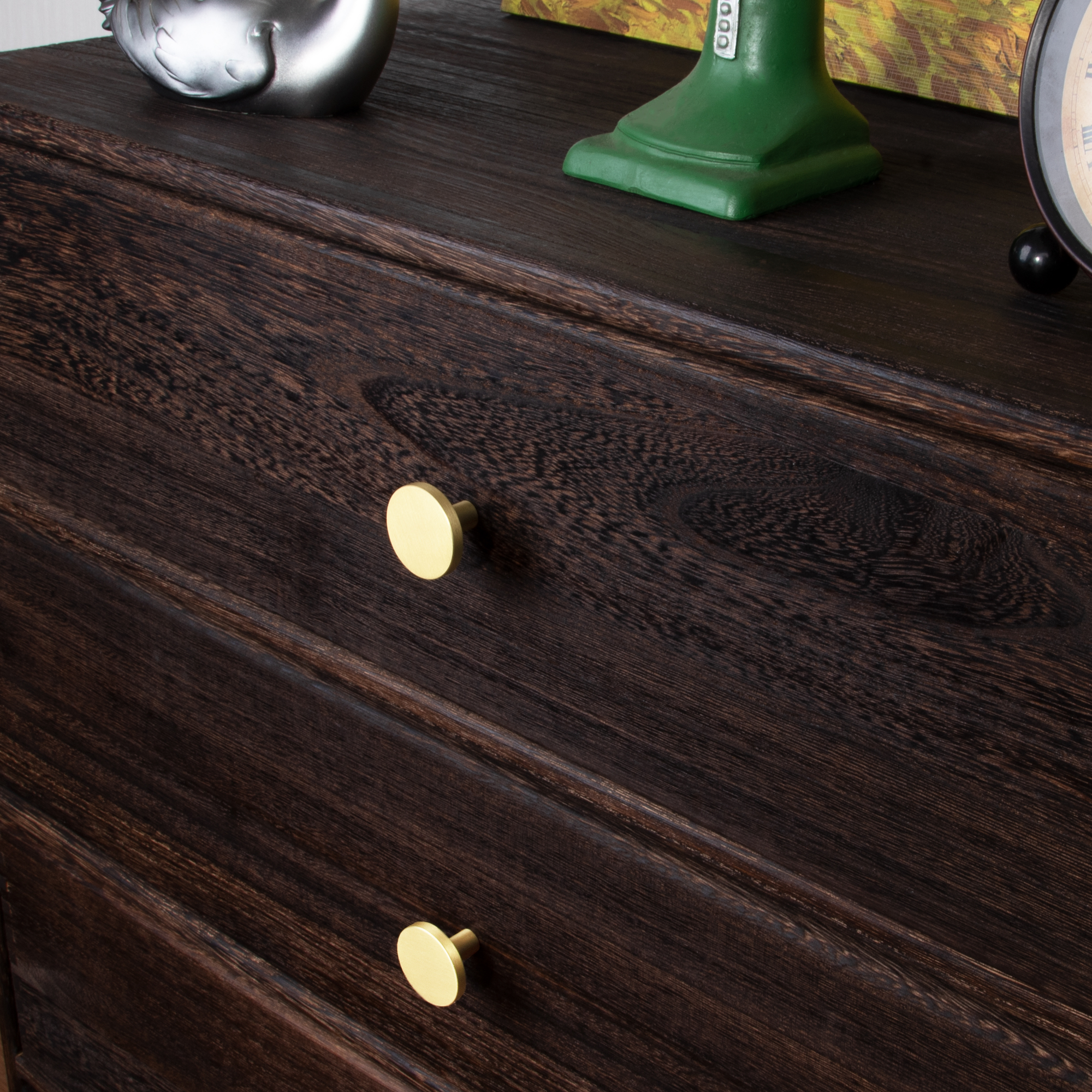 QOGRISUN Solid Brass Round Knobs Small Size