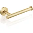 QogriSun Brass Toilet Paper Holder for Bathroom, Gold European Toilet Tissue Holder Wall Mounted Toilet Roll Holder, Brushed Brass Bathroom Accessories