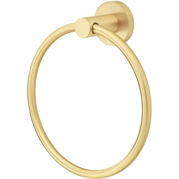 QogriSun Gold Towel Ring for Bathroom, Brass Hand Towel Holder Heavy Duty, Modern Brass Bathroom Accessories Wall Mounted, 6.1-Inch Diameter, Brushed Brass