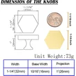 QogriSun 10-Pack Solid Brass Hexagon Cabinet Knobs, 1-1/4-Inch Diameter, Gold Decorative Dresser Drawer Pulls Handles, Modern Kitchen Hardware, Brushed Brass Finish