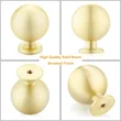 QogriSun Solid Brass Cabinet Knobs, Round Ball Gold Knobs for Dresser Drawer, Modern Kitchen Hardware, Brushed Brass Finish