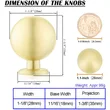 QogriSun Solid Brass Cabinet Knobs, Round Ball Gold Knobs for Dresser Drawer, Modern Kitchen Hardware, Brushed Brass Finish