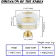 QogriSun Glass Crystal Knobs Brass Drawer Knobs Dresser Pulls, Gold Round Cabinet Hardware for Kitchen Bathroom