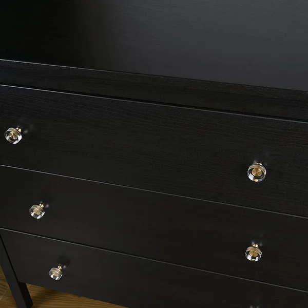 QogriSun Glass Crystal Knobs Brass Drawer Knobs Dresser Pulls, Gold Round Cabinet Hardware for Kitchen Bathroom