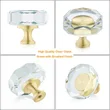 Glass Crystal Knobs Brass Drawer Knobs Dresser Pulls, 1-1/4-Inch Polygon, Gold Cabinet Hardware for Kitchen Bathroom