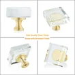 QogriSun 10-Pack Glass Crystal Knobs Brass Drawer Knobs Dresser Pulls, 1-1/8-Inch Square, Gold Cabinet Hardware for Kitchen Bathroom