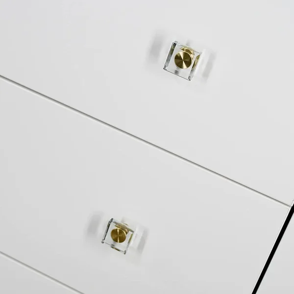 QogriSun 10-Pack Glass Crystal Knobs Brass Drawer Knobs Dresser Pulls, 1-1/8-Inch Square, Gold Cabinet Hardware for Kitchen Bathroom