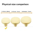 QOGRISUN Solid Brass Cabinet Knobs, 1-Inch Diameter, Round Gold Dresser Drawer Pulls Handles, Modern Kitchen Hardware, Brushed Brass Finish