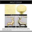 QOGRISUN Solid Brass Cabinet Knobs, Round Gold Dresser Drawer Pulls Handles, Modern Kitchen Hardware, Brushed Brass Finish