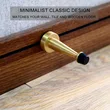 Brushed Solid Brass Door Stop, Decorative Door Stopper Wall Protector, Heavy Duty Door Stop with Rubber Bumper Tip for Wall Door Protection Sound Dampening,