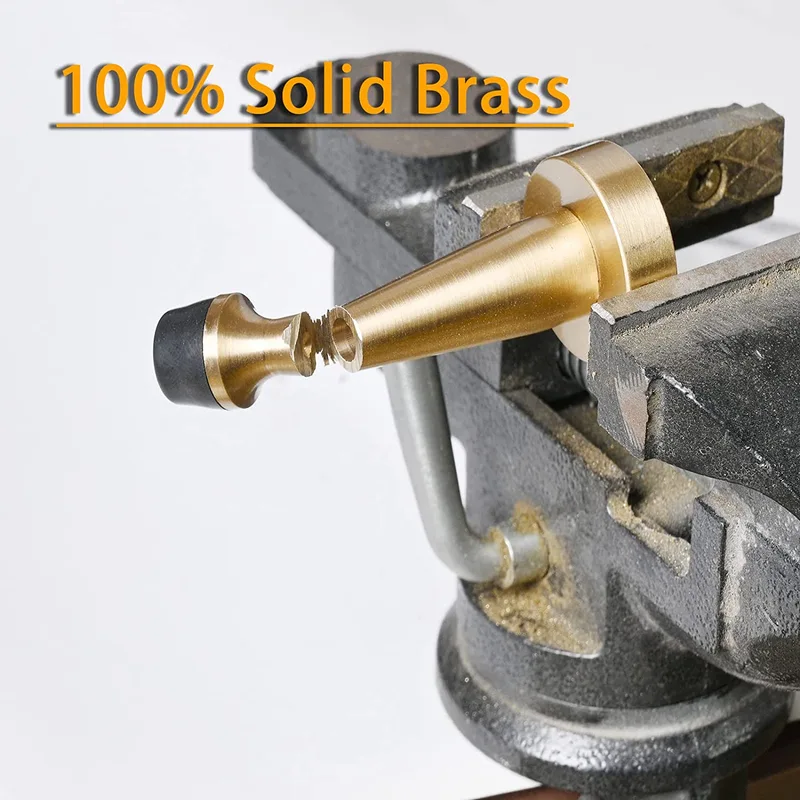 Brushed Solid Brass Door Stop, Decorative Door Stopper Wall Protector, Heavy Duty Door Stop with Rubber Bumper Tip for Wall Door Protection Sound Dampening,