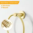 QogriSun Gold Towel Ring for Bathroom, Brass Hand Towel Holder Heavy Duty, Modern Brass Bathroom Accessories Wall Mounted, 6.1-Inch Diameter, Brushed Brass