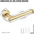 QogriSun Brass Toilet Paper Holder for Bathroom, Gold European Toilet Tissue Holder Wall Mounted Toilet Roll Holder, Brushed Brass Bathroom Accessories