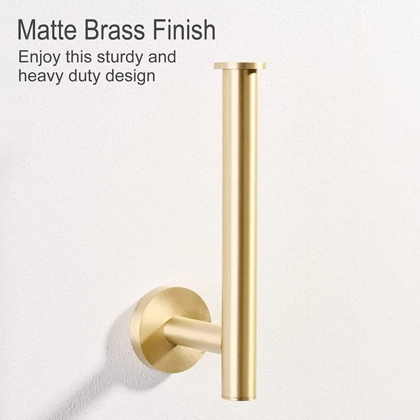 QogriSun Brass Toilet Paper Holder for Bathroom, Gold European Toilet Tissue Holder Wall Mounted Toilet Roll Holder, Brushed Brass Bathroom Accessories