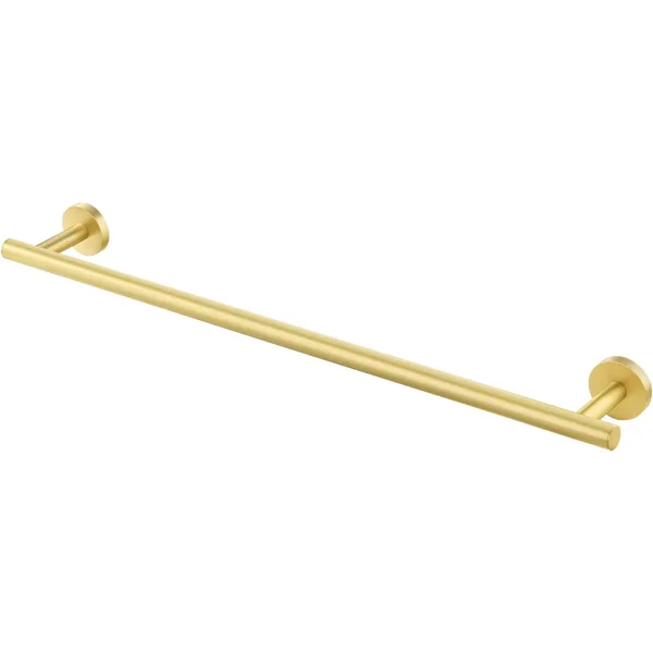 QogriSun 23.9-Inches Hand Brass Brushed Gold Towel Bar Bathroom Towel Holder Kitchen Dish Cloth Hanger Brass Rustproof Wall Mount Brushed Brass Bathroom Hardwar