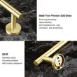 QogriSun 23.9-Inches Hand Brass Brushed Gold Towel Bar Bathroom Towel Holder Kitchen Dish Cloth Hanger Brass Rustproof Wall Mount Brushed Brass Bathroom Hardwar