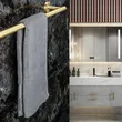 QogriSun 23.9-Inches Hand Brass Brushed Gold Towel Bar Bathroom Towel Holder Kitchen Dish Cloth Hanger Brass Rustproof Wall Mount Brushed Brass Bathroom Hardwar