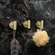QogriSun Bath Towel Hook Robe Hook Brushed Brass,Gold Round Coat Hook, Suitable for Bathroom Kitchen Hand Towel Holder Washcloth Hanger, Wall-Mounted or Self-Adhesive Installation