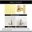 QogriSun Bath Towel Hook Robe Hook Brushed Brass,Gold Round Coat Hook, Suitable for Bathroom Kitchen Hand Towel Holder Washcloth Hanger, Wall-Mounted or Self-Adhesive Installation