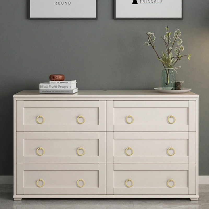 QOGRISUN Solid Brass Pulls for Rings Pulls Single Brushed Brass Gold Wardrobe Door Handles