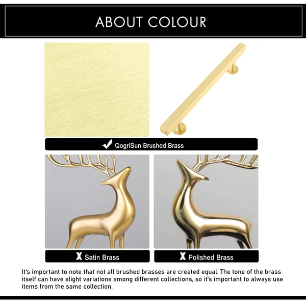 Solid Brass Cabinet Handles, Gold Square T Bar Cabinet Pulls, 3 Inch Hole Center for Kitchen Drawer Dresser Cupboard, Brushed Brass Finish