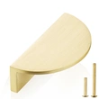 QogriSun Solid Brass Half Moon Cabinet Pulls, Gold Drawer Dresser Handles, Copper Kitchen Hardware, Brushed Finish