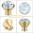 QogriSun 10-Pack Brass Crystal Cabinet Knobs, Glass Crystal Gold Drawer Knobs, 1-5/16-Inch Diamond, Decorative Dresser Pulls, Modern Cabinet Hardware