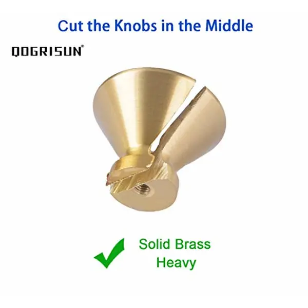 QogriSun 10-Pack Brass Crystal Cabinet Knobs, Glass Crystal Gold Drawer Knobs, 1-5/16-Inch Diamond, Decorative Dresser Pulls, Modern Cabinet Hardware