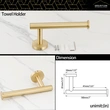 QOGRISUN 4-Piece Bathroom Hardware Set-Brass Towel Rack Set with 24- Inch Hand Towel Bar, Toilet Paper Holder, Towel Hooks, and Towel Ring, Brushed Gold…