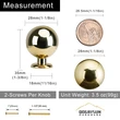 QOGRISUN 10-Pack Unlacquered Brass Cabinet Knobs, Round Ball Gold Knobs for Dresser Drawer, 1.1-Inch Diameter, Sphere Cabinet Pulls,Lead-Free Polished Brass Finish