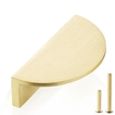 QogriSun Solid Brass Half Moon Cabinet Pulls, Gold Drawer Dresser Handles, Copper Kitchen Hardware, Brushed Finish