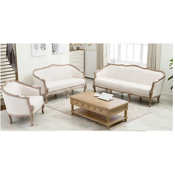 french style fabric sofa,high density foam,coffee table