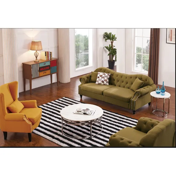 french style fabric sofa,high density foam,leisure chair coffee table