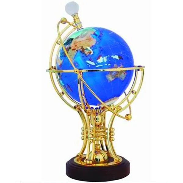 luxury high quality desktop  lighting globe for home decoration office hotel combine with valuable materials lapis gold powder pearl powder mother of pearl  jade zinc alloy