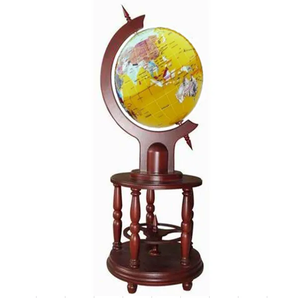 luxury high quality  wood base globe for home decoration office hotel combine with valuable materials lapis gold powder pearl powder mother of pearl  jade zinc alloy