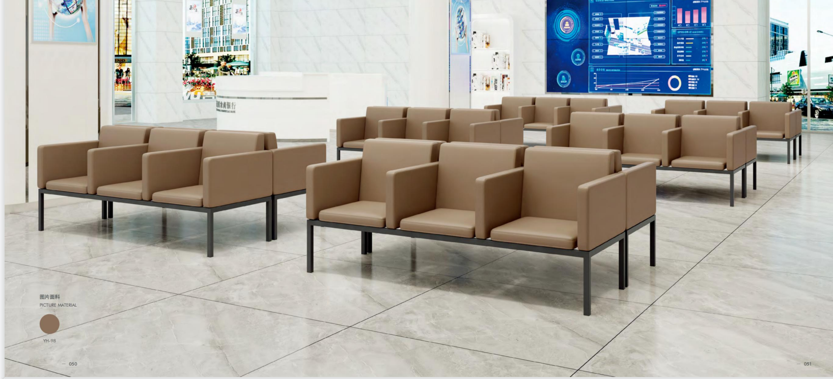 hospital clinic waiting chair leather chair 3seat chair sofa