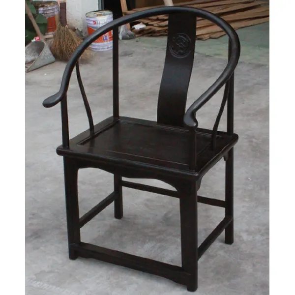 solid elm wood chair with black finishing chinese countryside  furniture