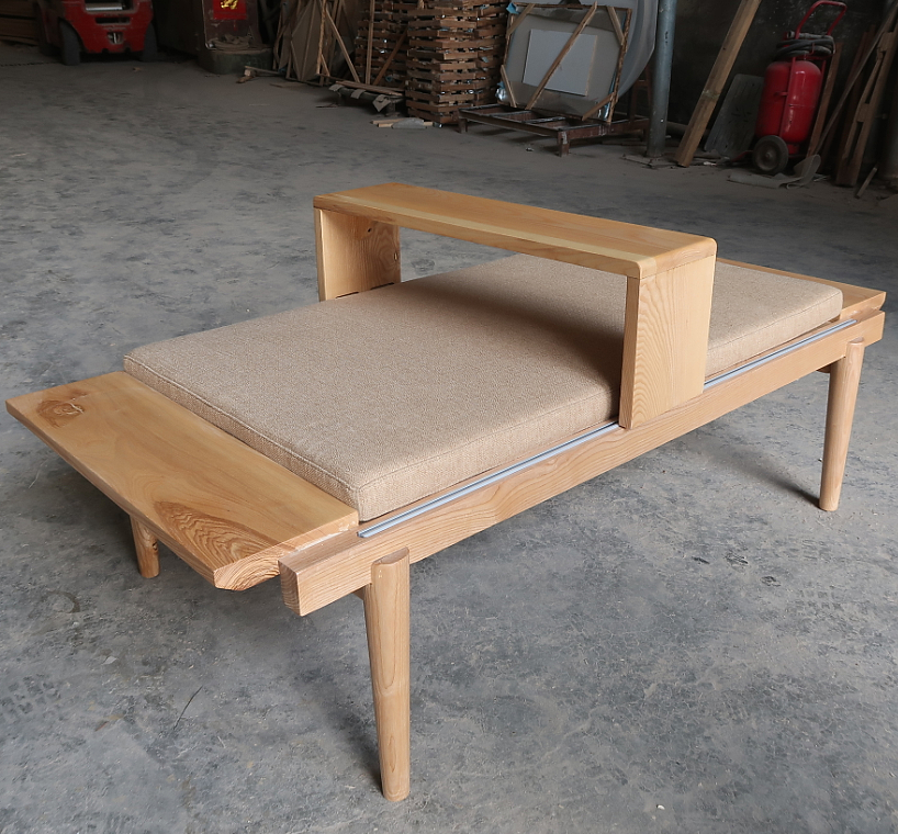 french style  solid wood  fabric bench ottoman    for home and hotel