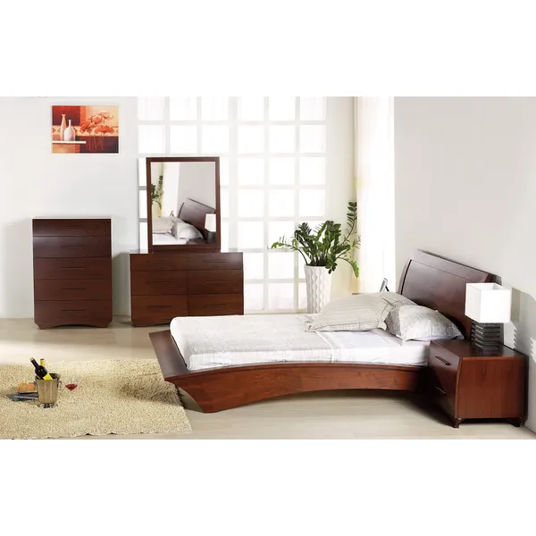 contemporary   american european  style solid   bed night stand dresser mirror drawer cabinet  bedroom set