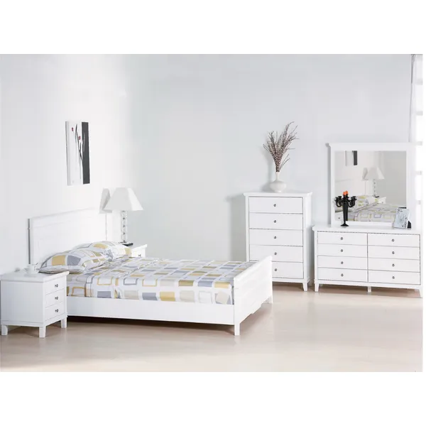 contemporary   american european  style solid   bed night stand dresser mirror drawer cabinet  bedroom set