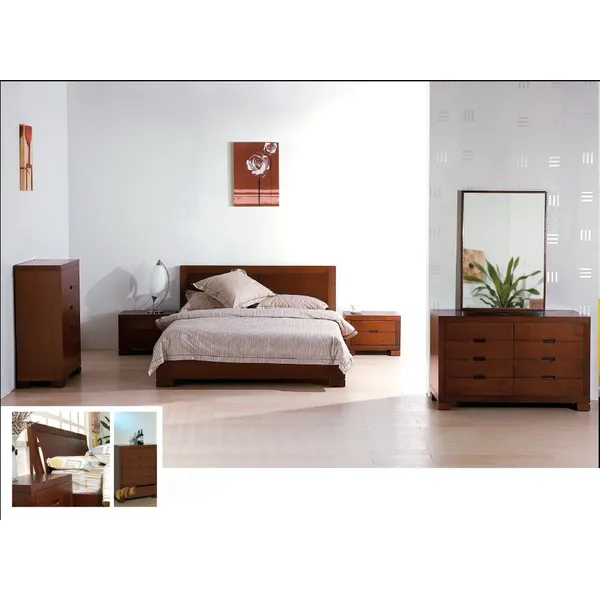 contemporary   american european  style solid   bed night stand dresser mirror drawer cabinet  bedroom set